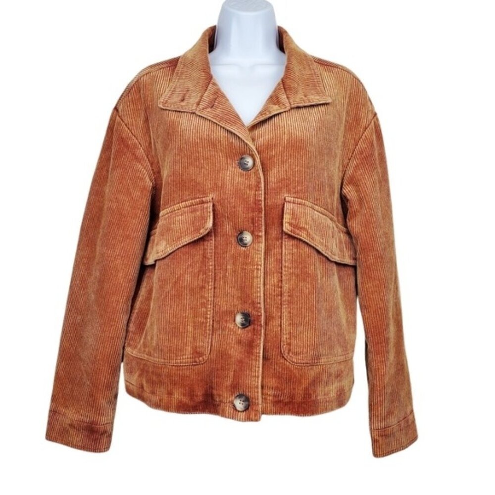 Bagatelle Womens Tan Brown Corduroy Button Front Jacket Size S NWT